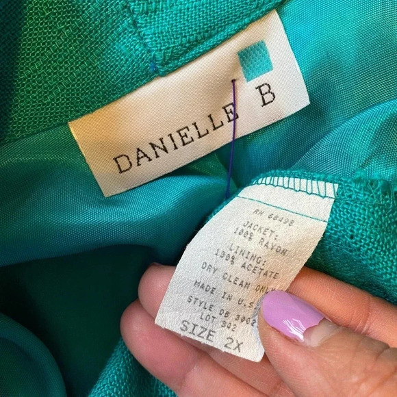 Vintage Danielle B 3 Pockets 1 Button Blazer Women Size 2X - Picture 4 of 5